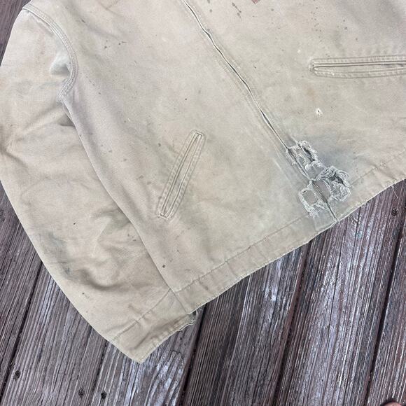 Carhartt J97 SDL Detroit Jacket Brown Duck Blanket Lined Workwear Size Large - Picture 3 of 7